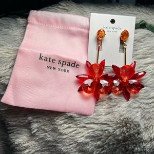 KATE SPADE Red Dangle Flowers NEW!